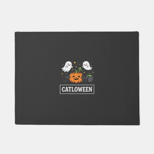 Catloween Mooie Spookkat Halloween Ontwerp_1 Deurmat (Voorkant)
