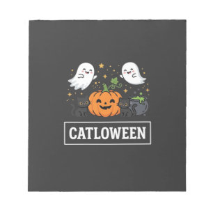 Catloween Mooie Spookkat Halloween Ontwerp_1 Notitieblok