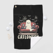Catloween spook Halloween Golfhanddoek (Insitu)