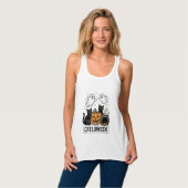 Catloween Vintage Ghost Cat Halloween Shirt Ontwer (Volledige Voorkant)