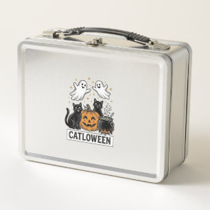 Catloween Vintage Ghost Cat Halloween Shirt Ontwer