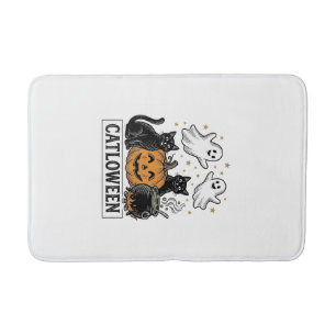 Catloween Vintage Ghost Cat Halloween Shirt Ontwer Badmat