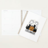 Catloween Vintage Ghost Cat Halloween Shirt Ontwer Planner (Display)