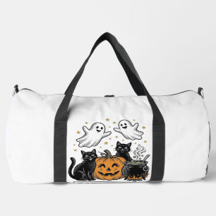 Catloween Vintage Ghost Cat Halloween Shirt Ontwer Plunjezak