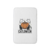 Catloween Zwarte Kat Geest Halloween Vector Ontwer Badmat (Voorkant Verticaal)