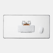 Catloween Zwarte Kat Geest Halloween Vector Ontwer Bureaumat (Keyboard & Muis)