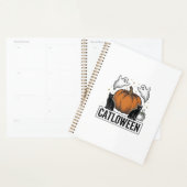 Catloween Zwarte Kat Geest Halloween Vector Ontwer Planner (Display)