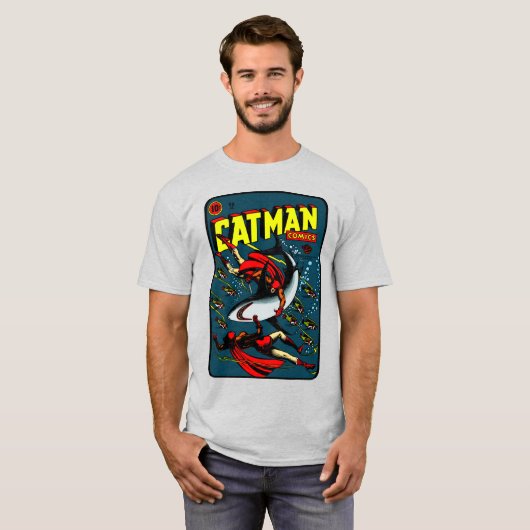 CatMan Comics T-Shirt uit 1940 (Voorkant volledig)