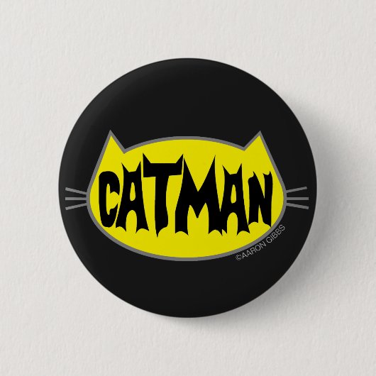 CATMAN Kattenliefhebber Knop Ronde Button 5,7 Cm (Voorkant)
