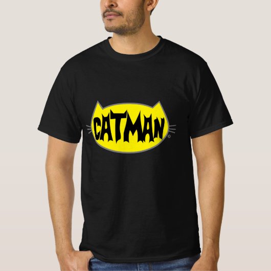 CATMAN Retro Style Mannen Cat Lover T Shirt (Voorkant)