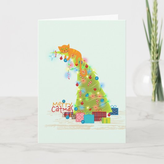 Catmus Tree-kerstkaart Bedankkaart (Voorkant)