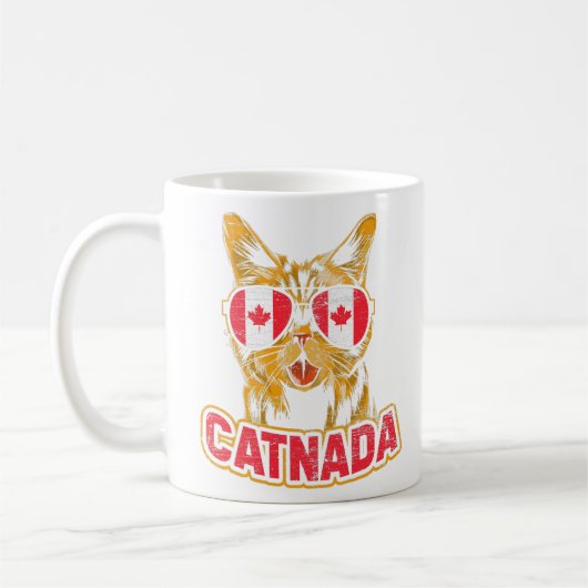 Catnada Canadian Cat Animal Canada Day Canada Koffiemok (Links)