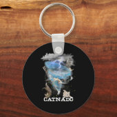 Catnado Funny Beste Graphic Schattigee Kattenliefh Sleutelhanger (Voorkant)