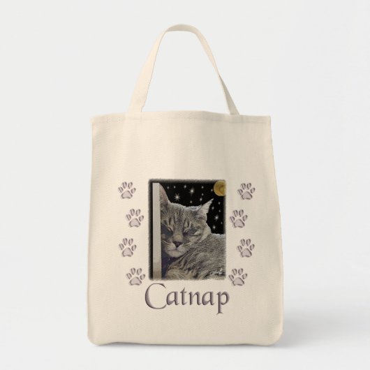 Catnap Grey Tabby Kat voor Pet Lover Tote Bag (Voorkant)