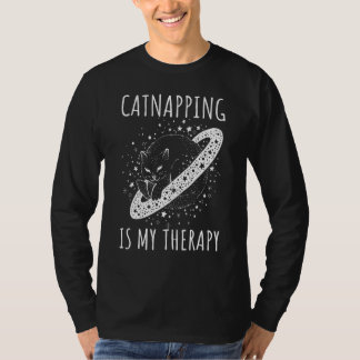 Catnapping is my therapy sleeping dreaming cosmic  t-shirt