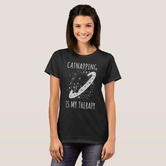 Catnapping is my therapy sleeping dreaming cosmic  t-shirt (Voorkant volledig)