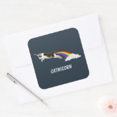 Catnicorn - Ik poep regenboog Vierkante Sticker (Envelop)