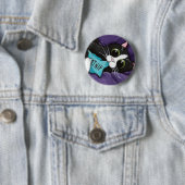 Catnip Addict - Cat Art Button (In situ)