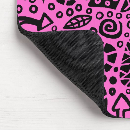 Catnip Dreams - zwart op roze FF66CC Muismat (Hoek)