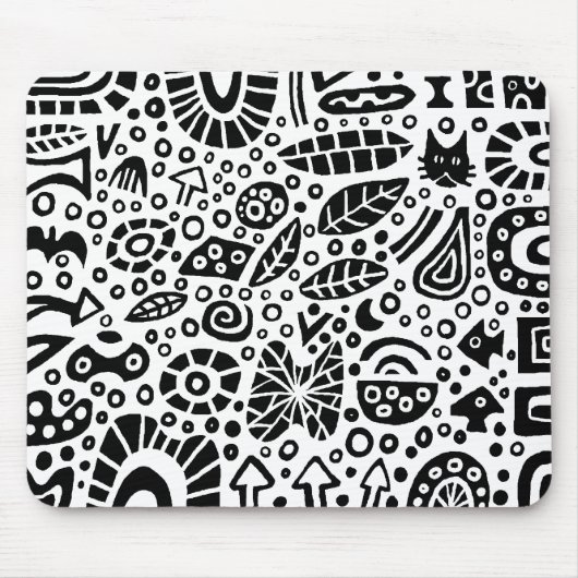 Catnip Dreams - Zwart op wit Muismat (Voorkant)