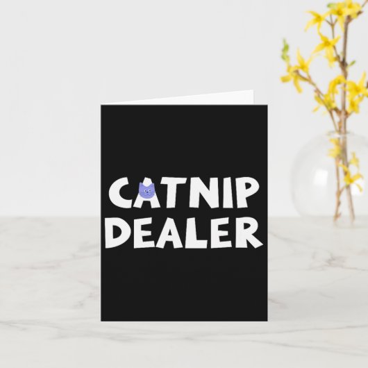 Catnip Er Funny Cat  Kaart (Gele Bloem)