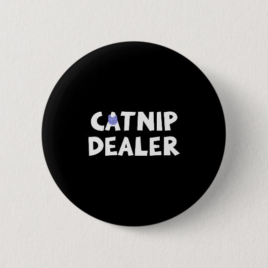 Catnip Er Funny Cat Ronde Button 5,7 Cm (Voorkant)