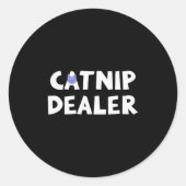Catnip Er Funny Cat Ronde Sticker (Voorkant)