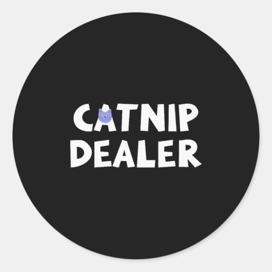Catnip Er Funny Cat  Ronde Sticker (Voorkant)