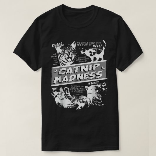 Catnip Madness Cute Kitten Funny Cat Pet Humor T-S T-shirt (Design voorkant)