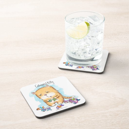 Catnipped Kat Bier Onderzetter (Rechterzijde)