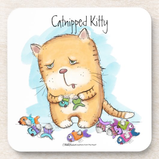 Catnipped Kat Bier Onderzetter (Voorkant)