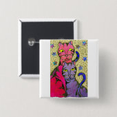 CatNStars Vierkante Button 5,1 Cm (Voorkant /achterkant)