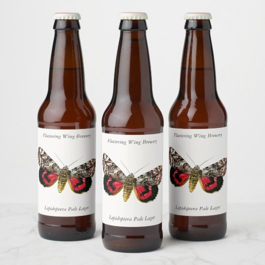 Catocala elocata - de Franse Rode Ondernemende Mot Bier Etiket (Flessen)