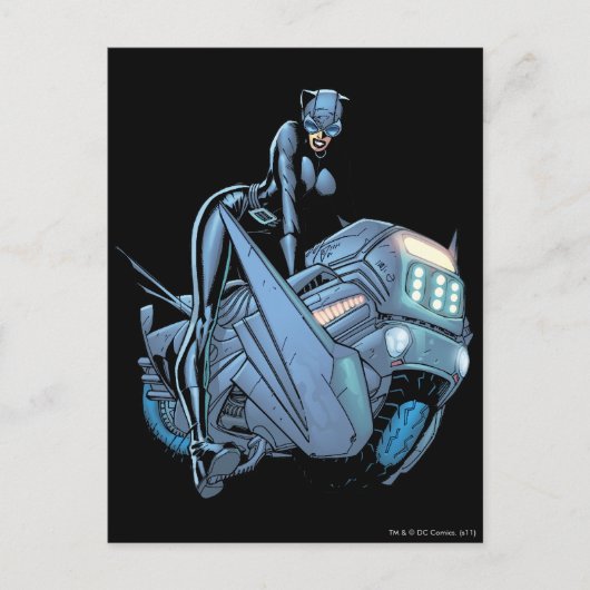 Catoman en fiets briefkaart (Voorkant)