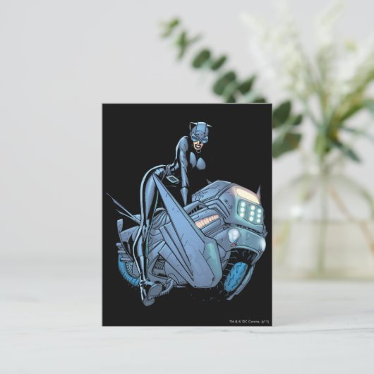 Catoman en fiets briefkaart (Staand voorkant)