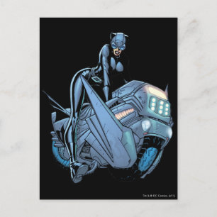 Catoman en fiets briefkaart