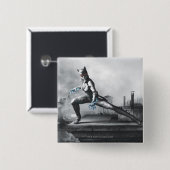 Catoman - Lightning Vierkante Button 5,1 Cm (Voorkant /achterkant)