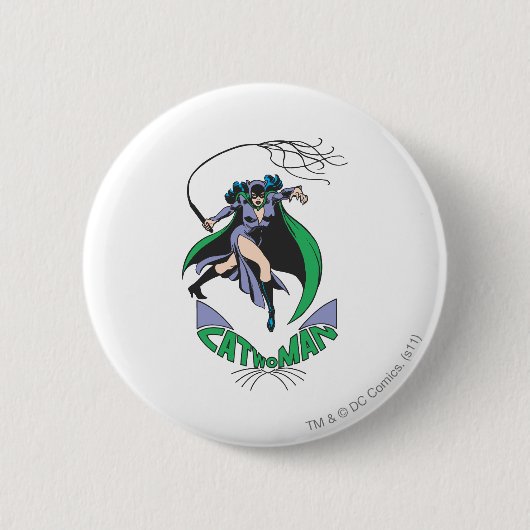 Catoman & Logo Green Ronde Button 5,7 Cm (Voorkant)