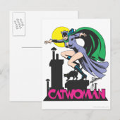 Catoman & Logo roze Briefkaart (Voorkant / Achterkant)