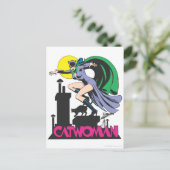 Catoman & Logo roze Briefkaart (Staand voorkant)