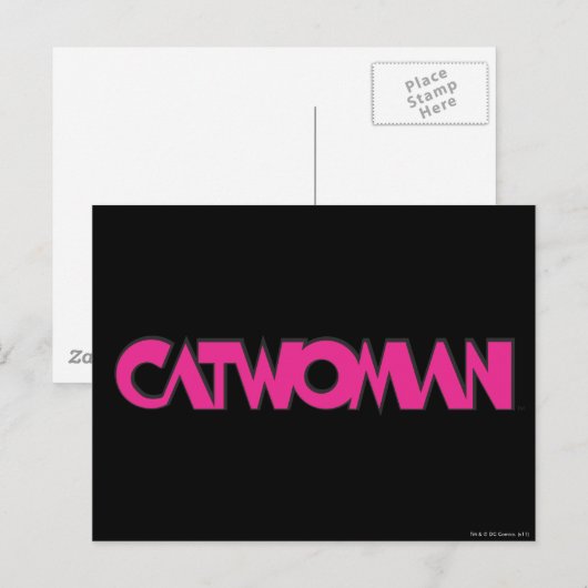 Catoman Logo roze Briefkaart (Voorkant / Achterkant)