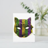 Catoman Mardi Gras Masker Briefkaart (Staand voorkant)