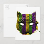 Catoman Mardi Gras Masker Briefkaart (Voorkant / Achterkant)