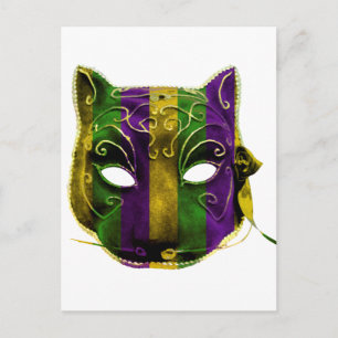 Catoman Mardi Gras Masker Briefkaart
