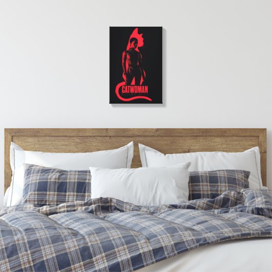 Catoman Selina Kyle Cat Silhouette Canvas Afdruk (Insitu (Slaapkamer))