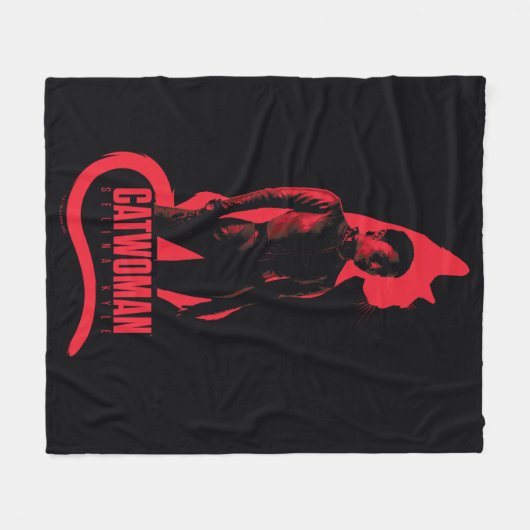 Catoman Selina Kyle Cat Silhouette Fleece Deken (Voorkant (Horizontaal))