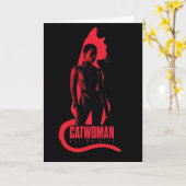 Catoman Selina Kyle Cat Silhouette Kaart (Gele Bloem)