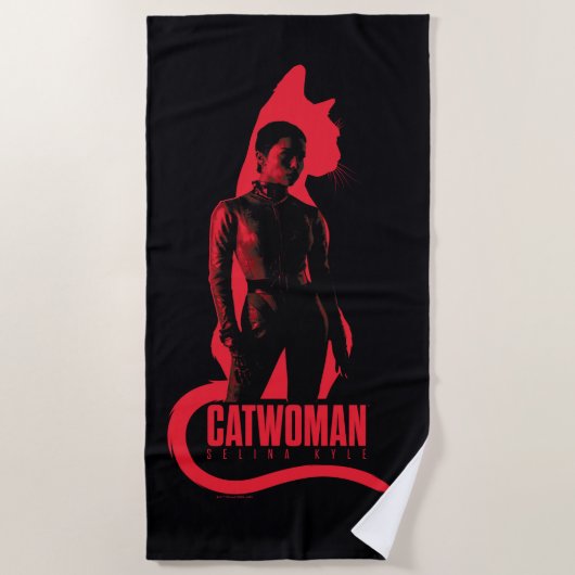 Catoman Selina Kyle Cat Silhouette Strandlaken (Voorkant)