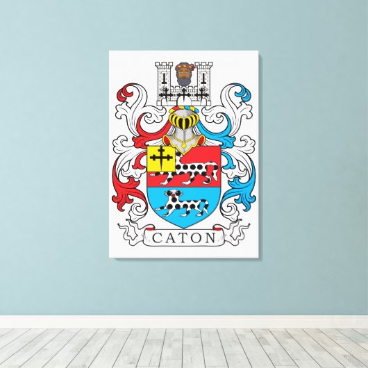 Caton Family Crest Canvas Afdruk (Insitu (Houten vloer))