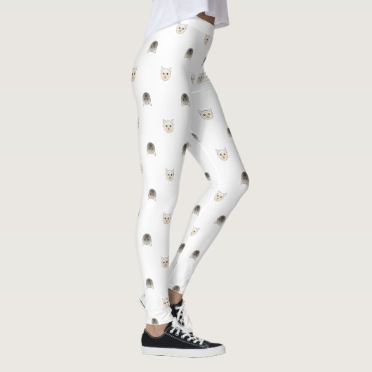 Catoon Siamese Cat Face Leggings (Rechts)